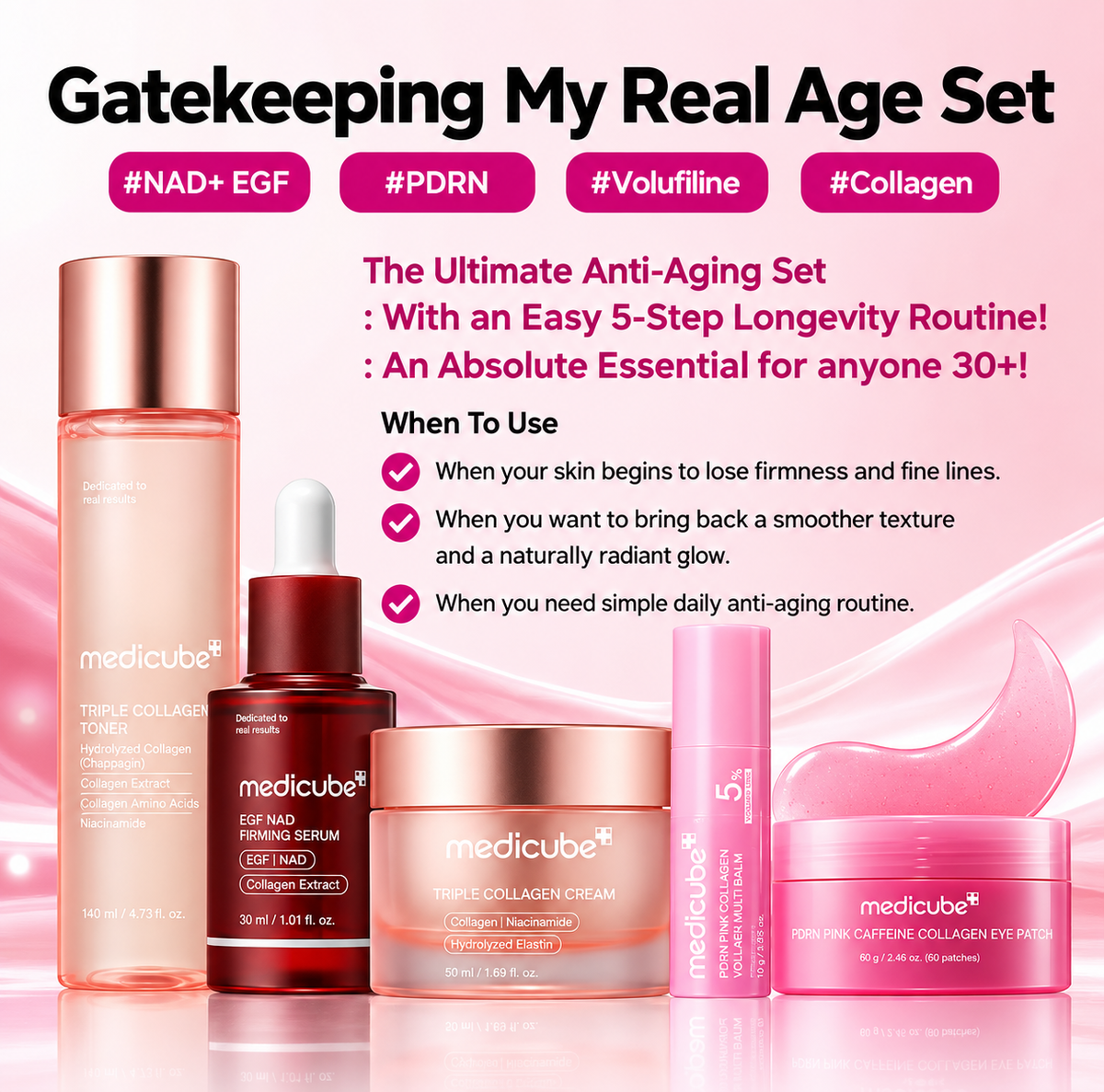 ✨ The Ultimate 5-Step Glass Skin & Anti-Aging Set