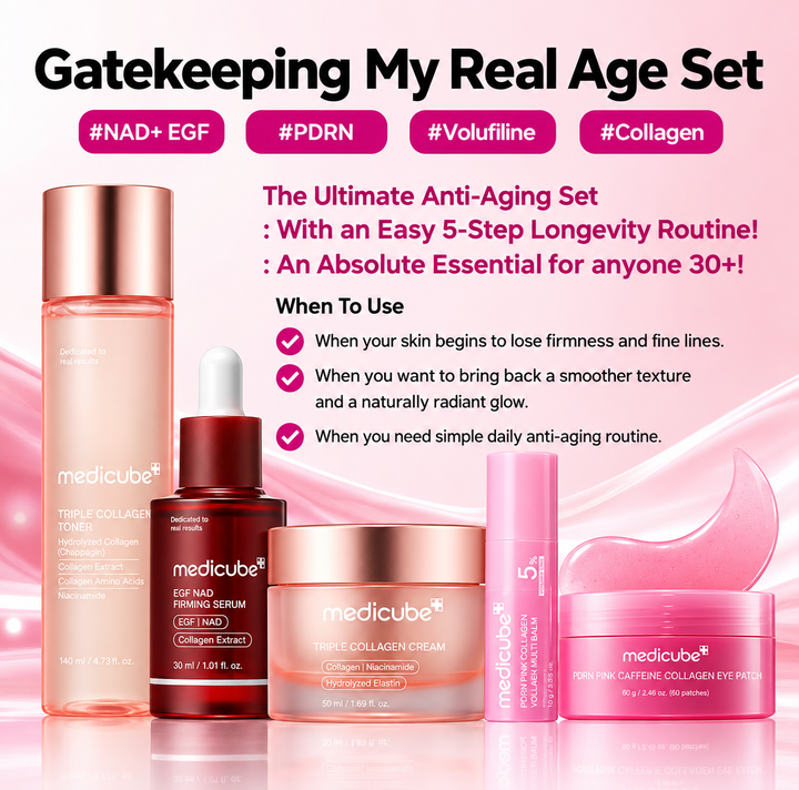 ✨ The Ultimate 5-Step Glass Skin & Anti-Aging Set