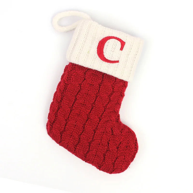 Knitted Christmas Stocking Tree Ornament