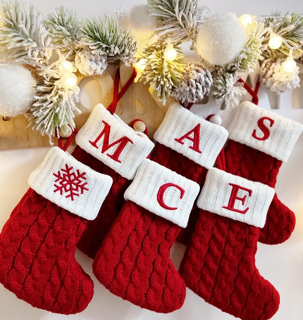 Knitted Christmas Stocking Tree Ornament