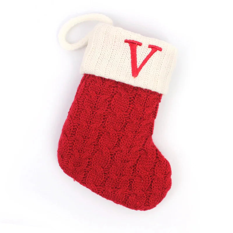 Knitted Christmas Stocking Tree Ornament