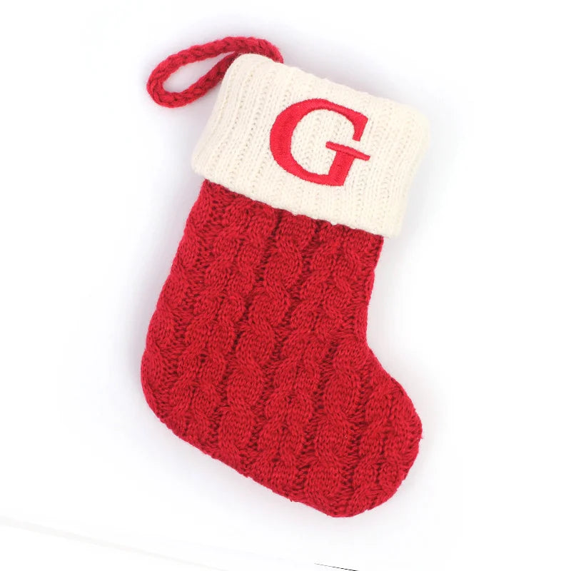 Knitted Christmas Stocking Tree Ornament