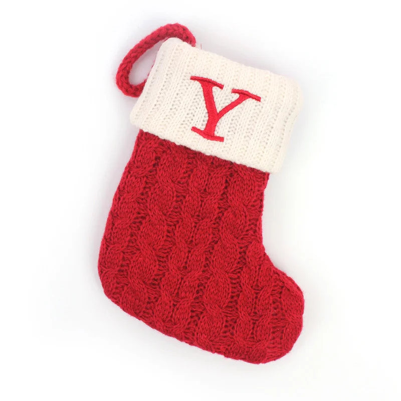 Knitted Christmas Stocking Tree Ornament