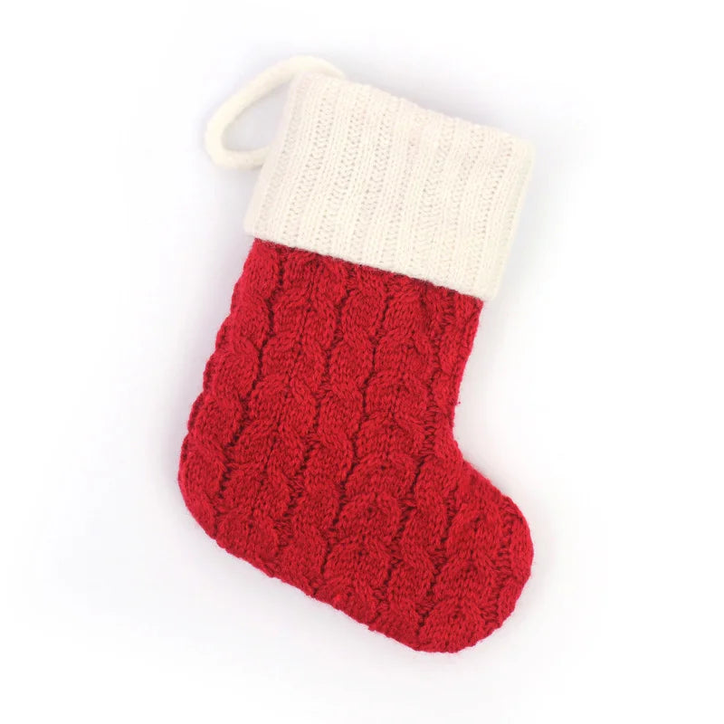Knitted Christmas Stocking Tree Ornament