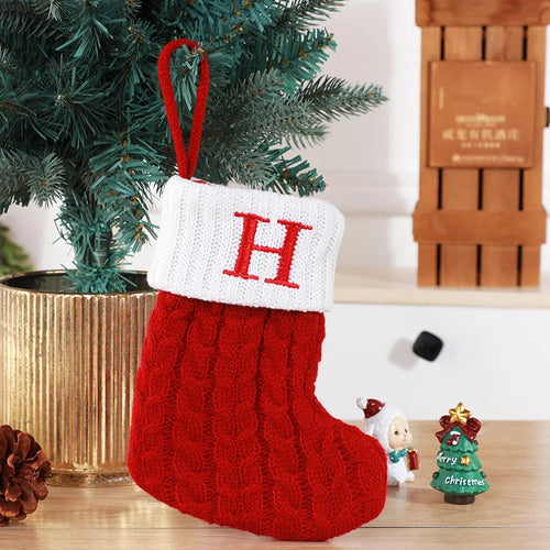 Knitted Christmas Stocking Tree Ornament