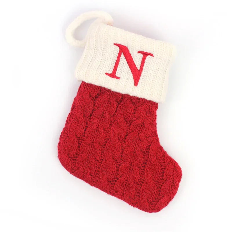 Knitted Christmas Stocking Tree Ornament