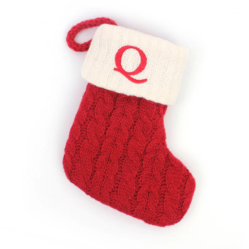 Knitted Christmas Stocking Tree Ornament