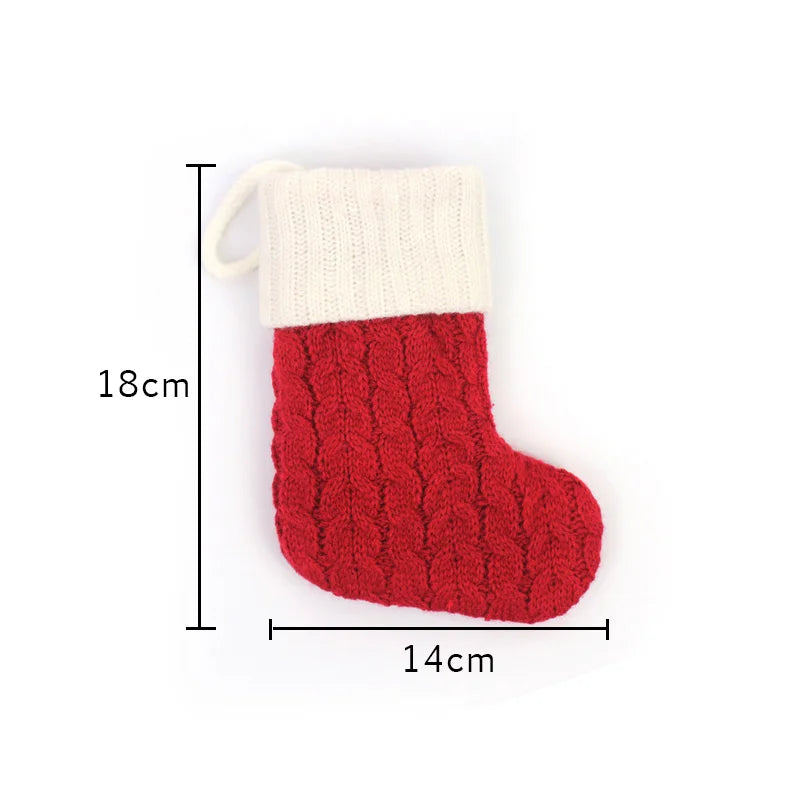 Knitted Christmas Stocking Tree Ornament