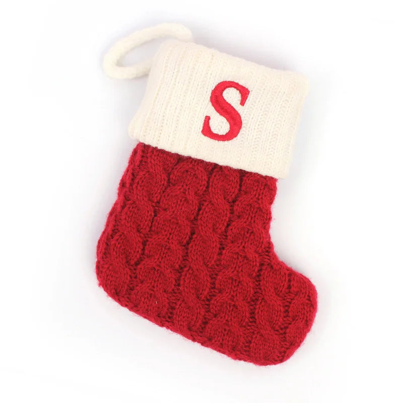 Knitted Christmas Stocking Tree Ornament