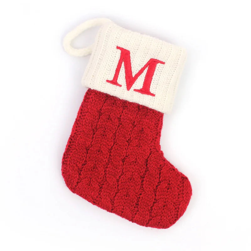 Knitted Christmas Stocking Tree Ornament