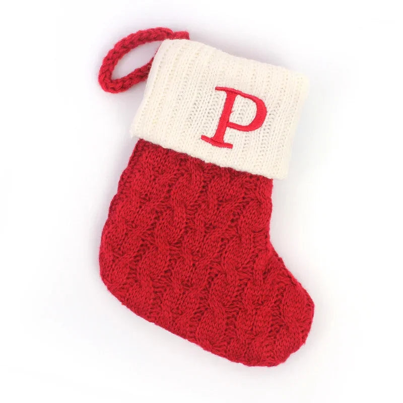 Knitted Christmas Stocking Tree Ornament
