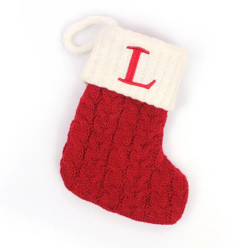 Knitted Christmas Stocking Tree Ornament