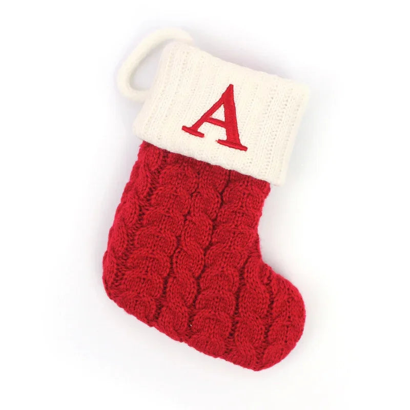Knitted Christmas Stocking Tree Ornament