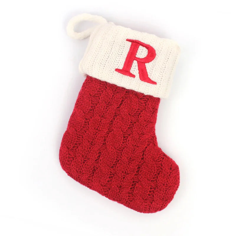 Knitted Christmas Stocking Tree Ornament