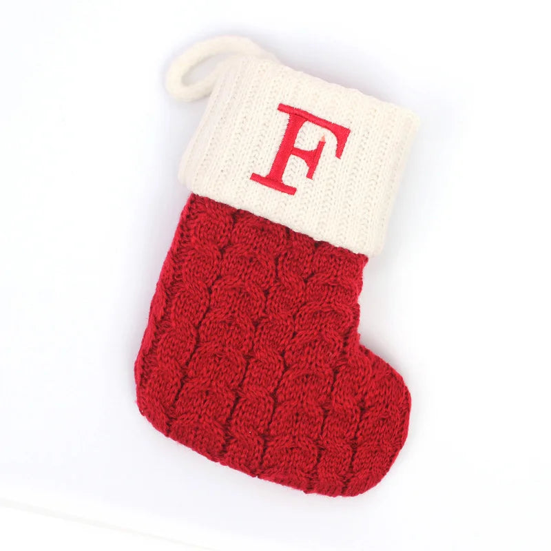 Knitted Christmas Stocking Tree Ornament