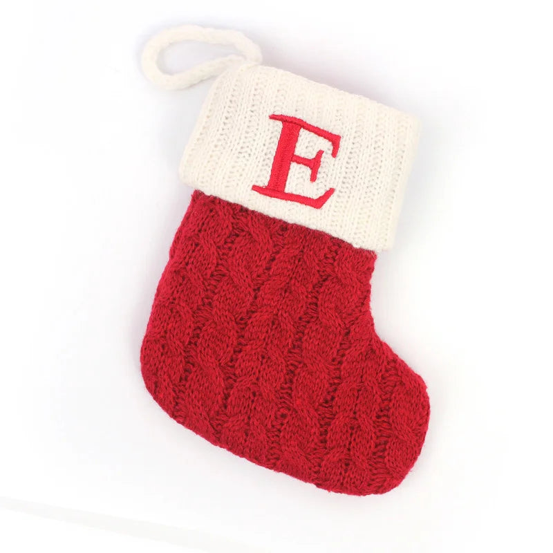 Knitted Christmas Stocking Tree Ornament