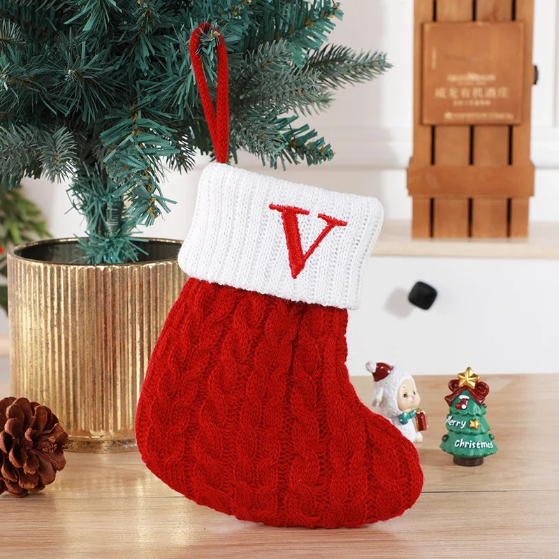 Knitted Christmas Stocking Tree Ornament