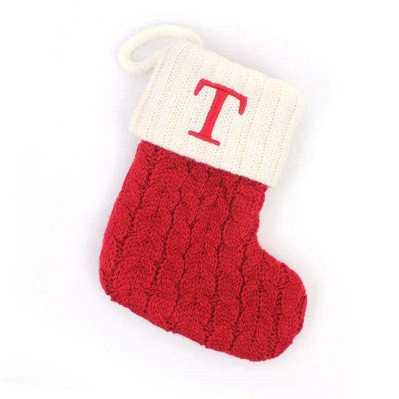 Knitted Christmas Stocking Tree Ornament