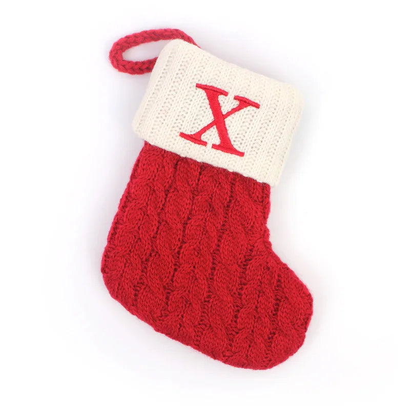 Knitted Christmas Stocking Tree Ornament
