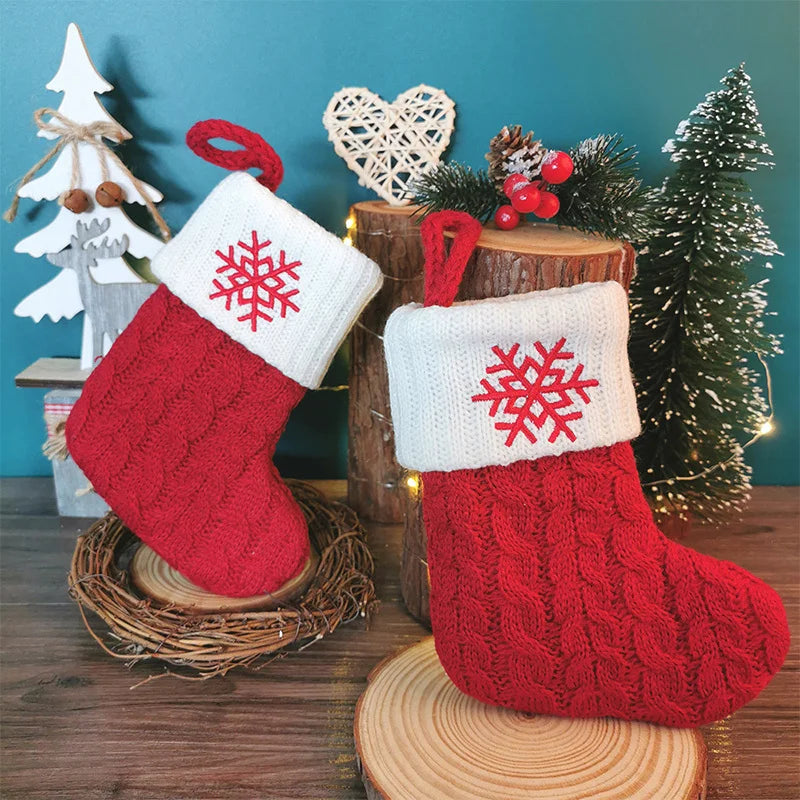 Knitted Christmas Stocking Tree Ornament