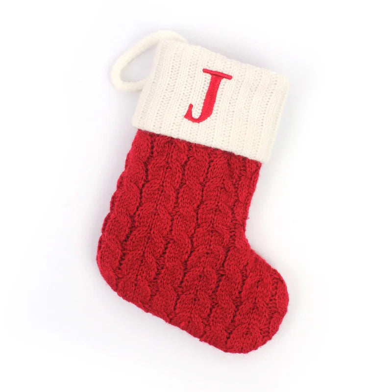 Knitted Christmas Stocking Tree Ornament