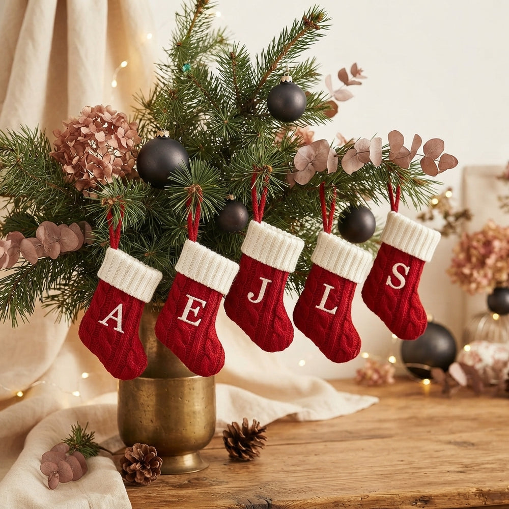 Knitted Christmas Stocking Tree Ornament - stellar-media-and-content