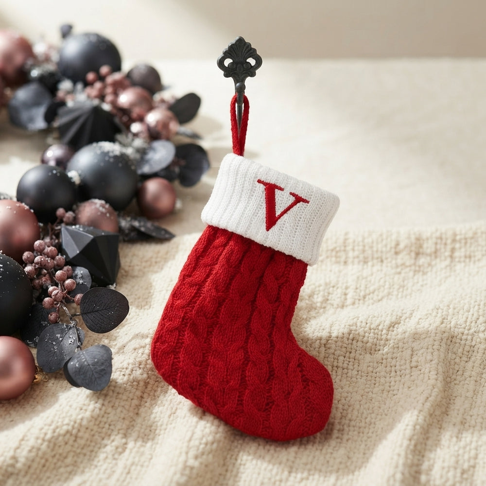 Knitted Christmas Stocking Tree Ornament - stellar-stats-with-image